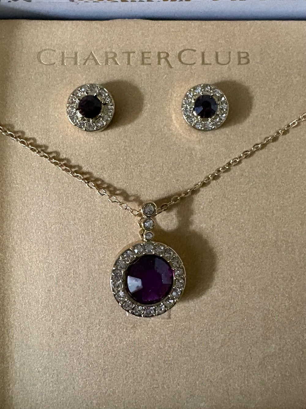 Charter Club Purple Necklace Set with Gift Box - NWOT - Picture 2 of 5